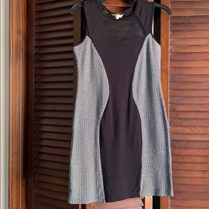 Black and white dress with mesh detailing